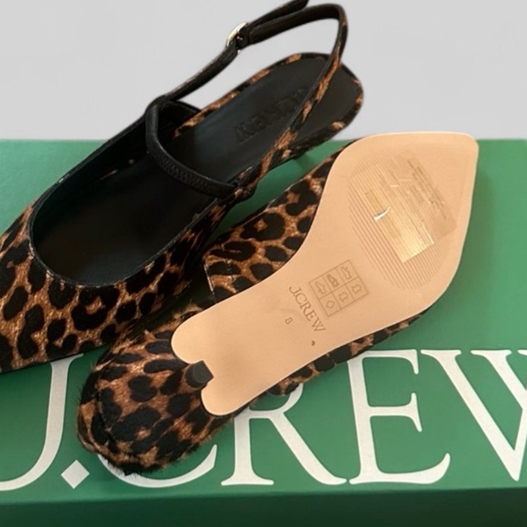 J.Crew Robin slingback Cheetah kitten heels 7.5 Brand New in Box - Picture 4 of 10